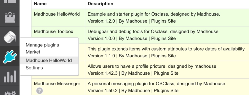 Tutorial Osclass Plugins 2 - Admin menu example (Madhouse HelloWorld)